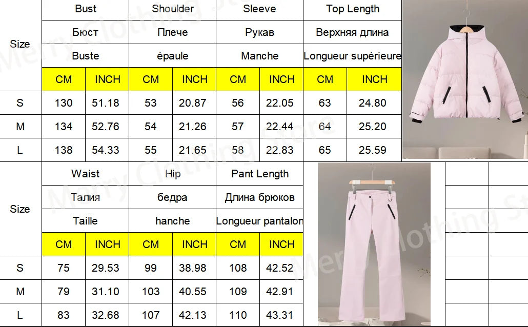 Completo da neve donna rosa: giacca, pantaloni o set