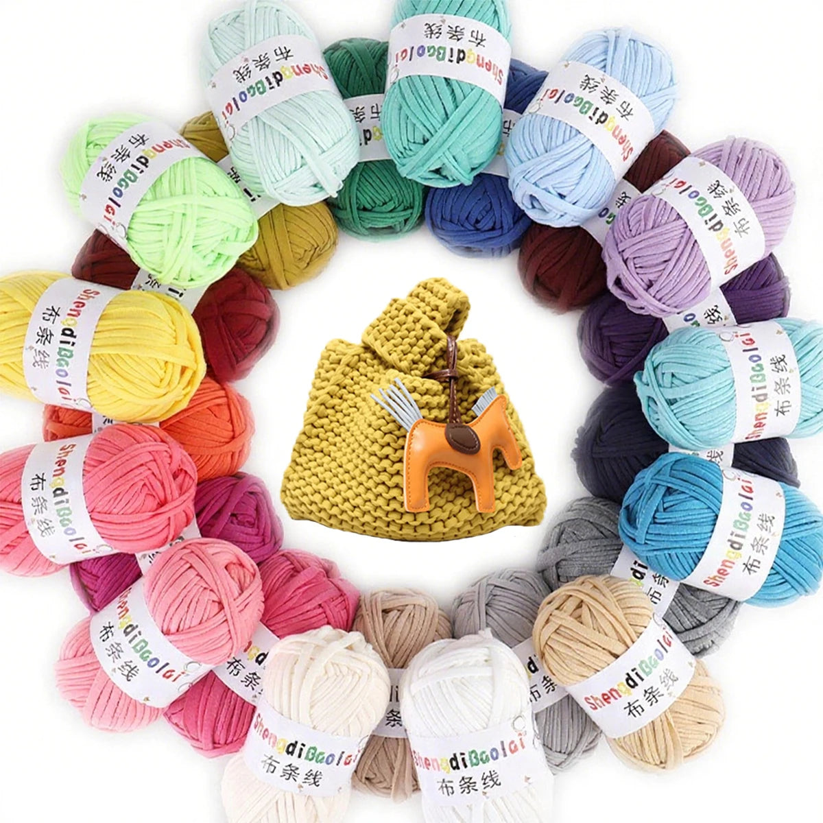 Filo elasticizzato alto spessore 100 g / 30 m – filo robusto fai-da-te per borse, cestini all’uncinetto e lavori artigianali