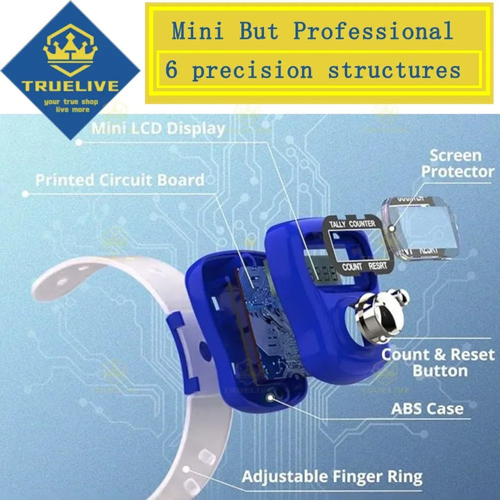 Contatore Digitale da dito per uncinetto e maglia – Mini clicker elettronico per tenere traccia delle righe