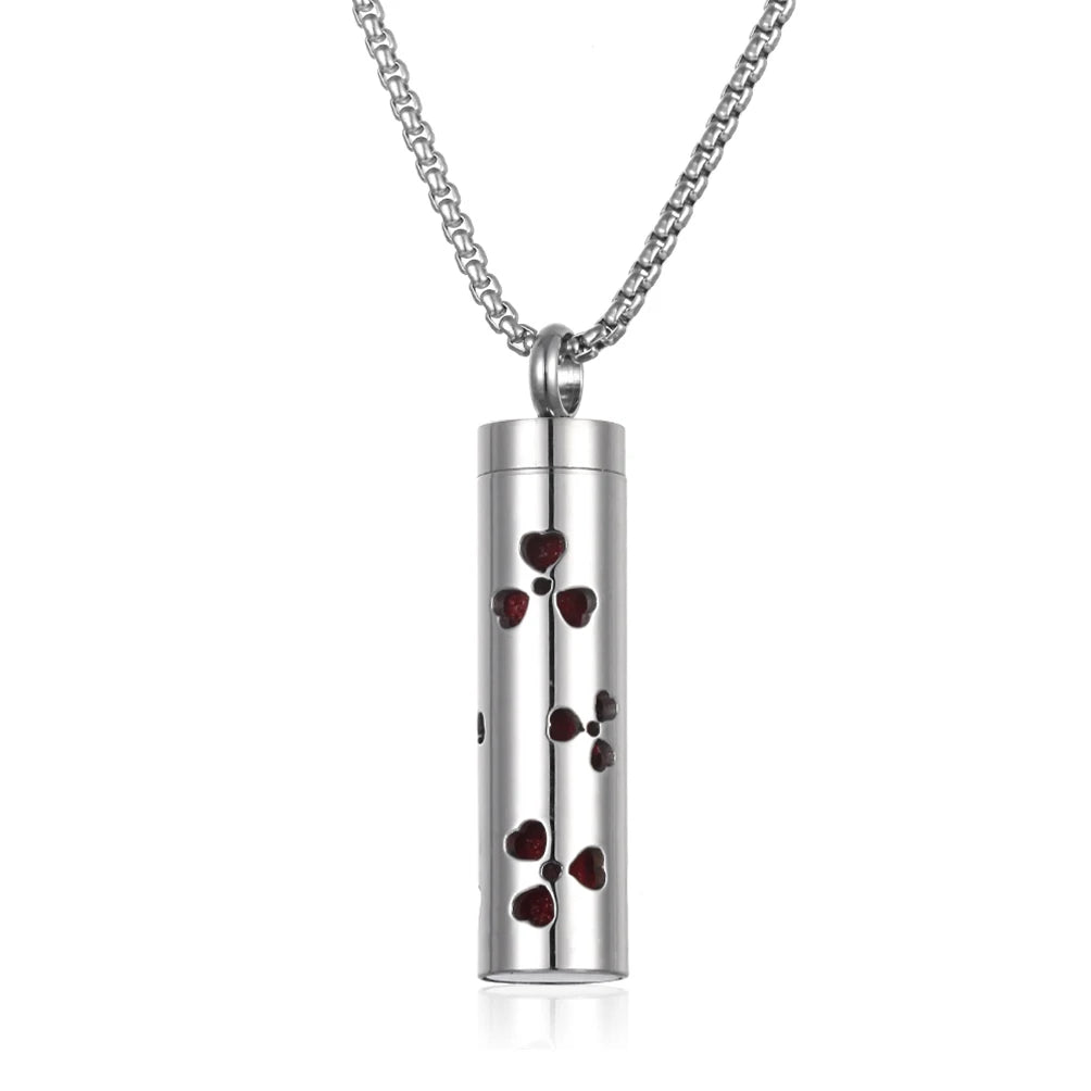 Collana diffusore profumo in acciaio – Aromaterapia wearable argento con spugnetta interna