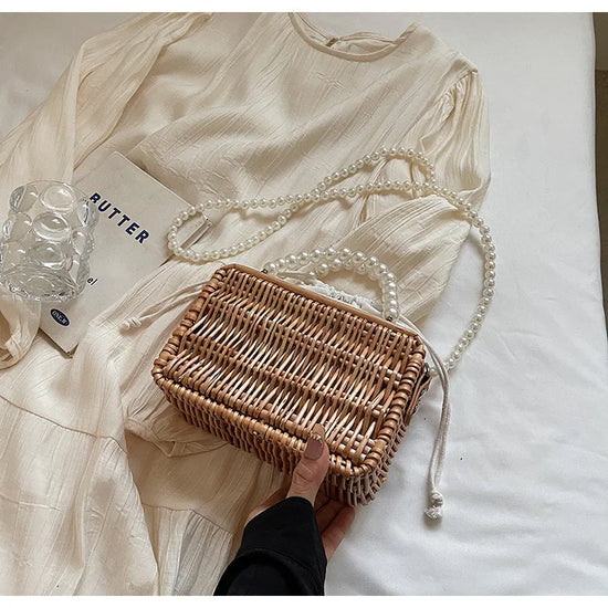 Borsa in Paglia con Perle Donna – Stile Boho Chic Estivo