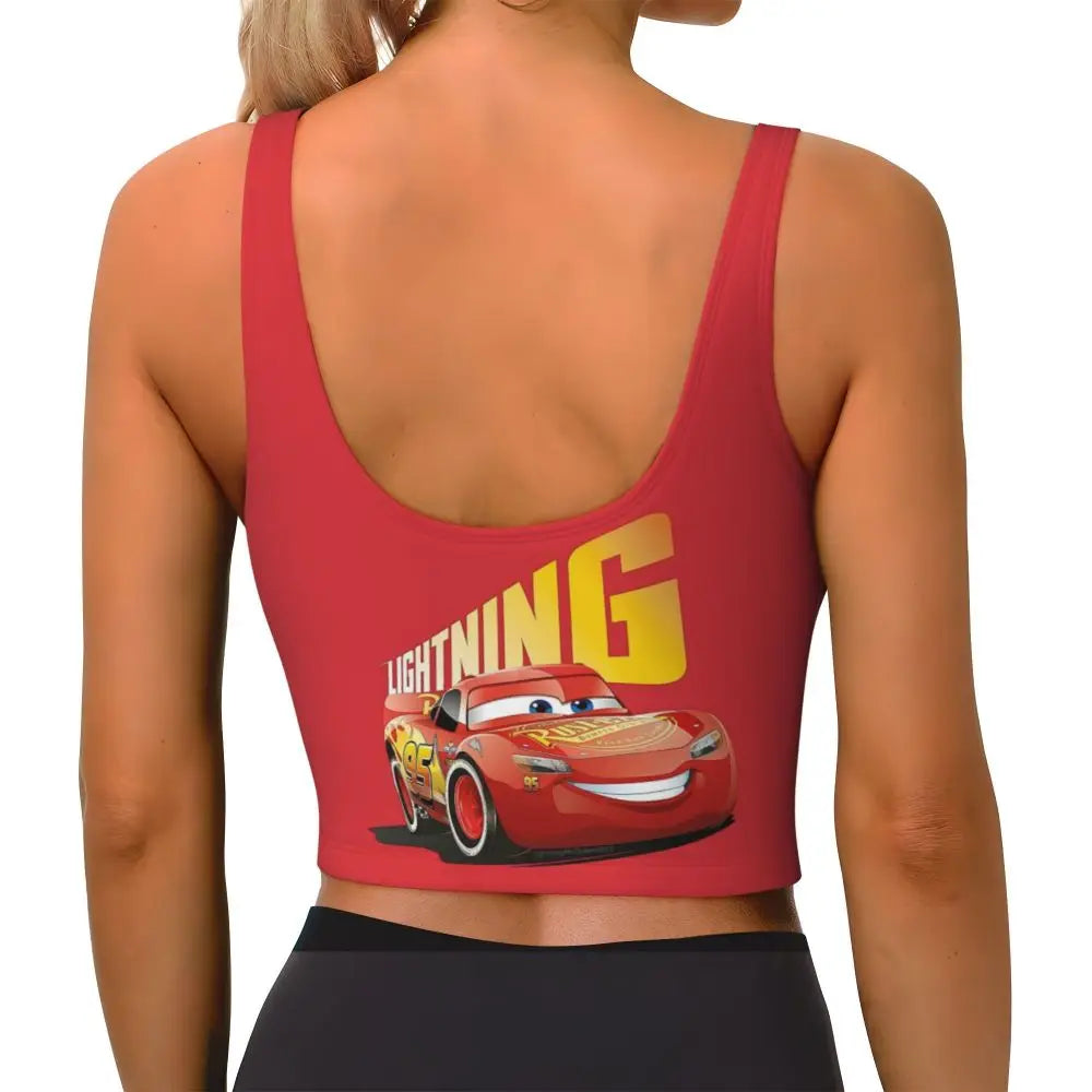 Maglia cars SaettaMcQueen Donna | Cartoon Fitness Crop Top Cars