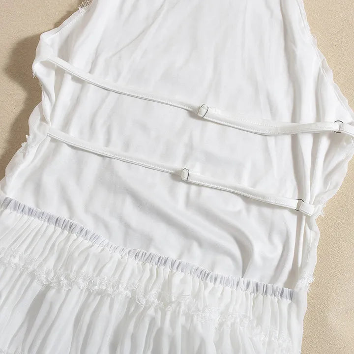 Abito Lungo Donna con Schiena Scoperta e Pieghe – Vestito Elegante Lotus Leaf 2026