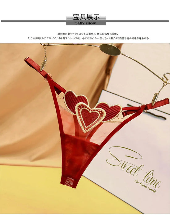 Perizoma sexy ricamato in stile giapponese – lingerie femminile a vita bassa, intimo elegante e sensuale