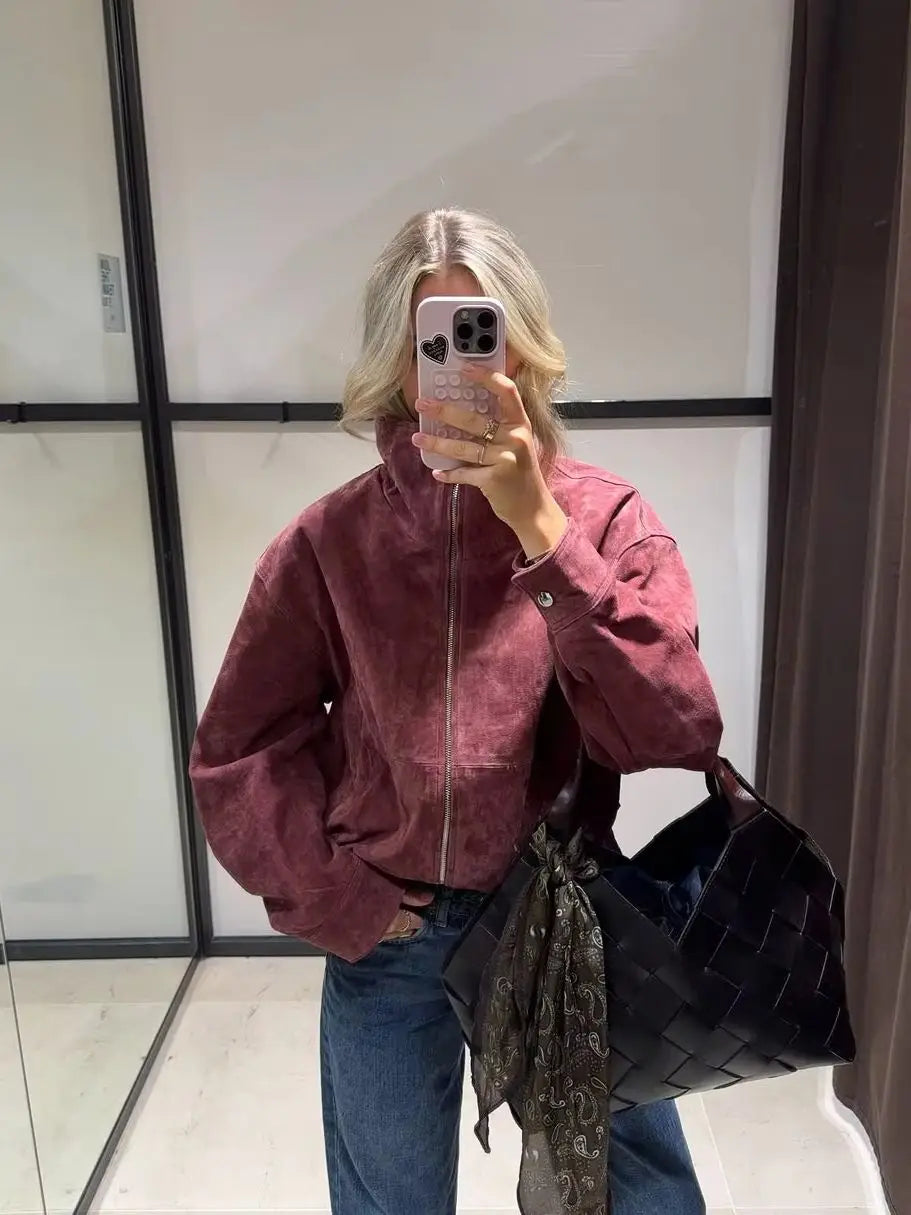 Bomber Donna Collo Alto con Zip - immagine 2