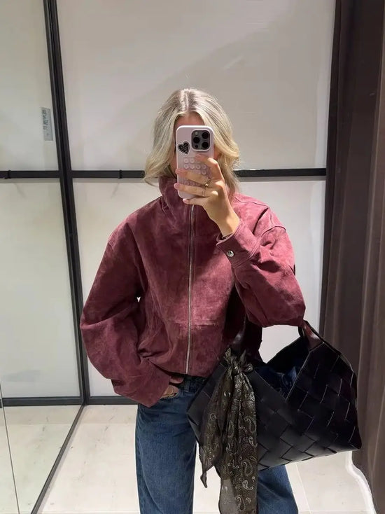 Bomber Donna Collo Alto con Zip - immagine 2