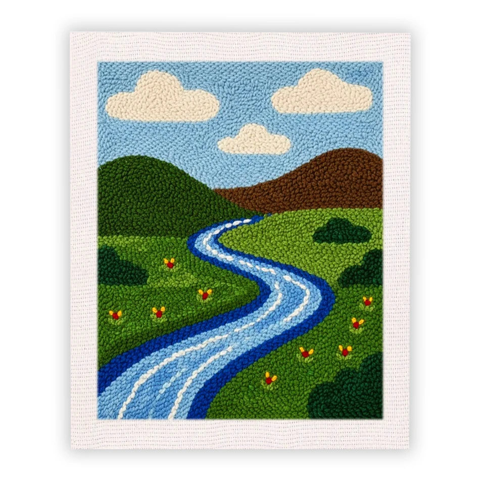Kit Punch Needle Paesaggio – Ricamo DIY Completo per Principianti