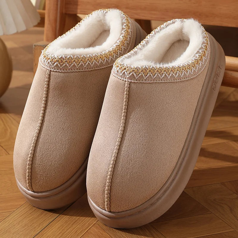 Slippers donna platform inverno 2025 ‒ pantofole fluffy platform indoor/outdoor, suola alta antiscivolo, calde e fashion