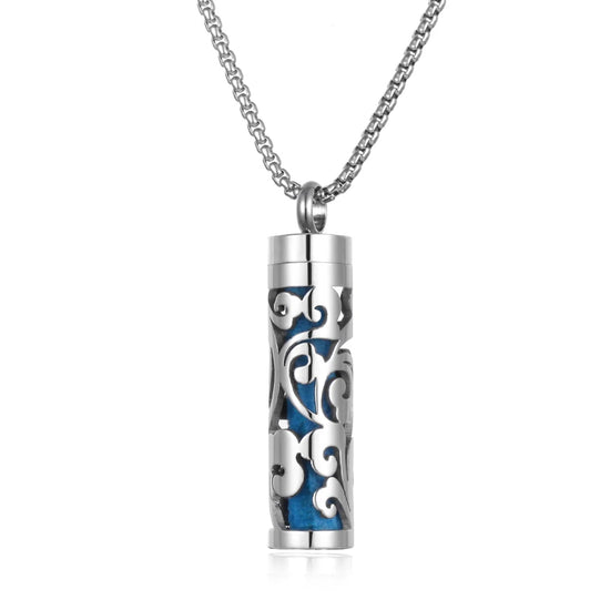 Collana diffusore profumo in acciaio – Aromaterapia wearable argento con spugnetta interna