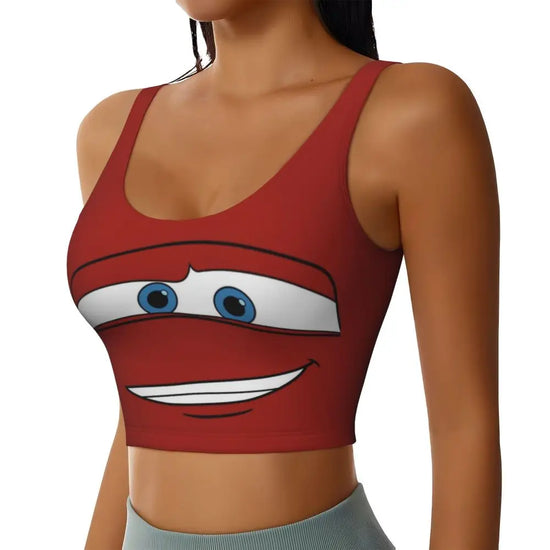 Maglia cars SaettaMcQueen Donna | Cartoon Fitness Crop Top Cars