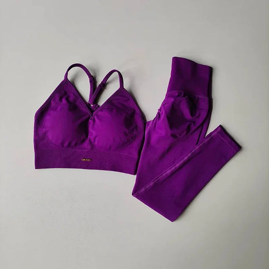Completo Sportivo Fitness Donna Vita Alta – Set Yoga, Running e Allenamento