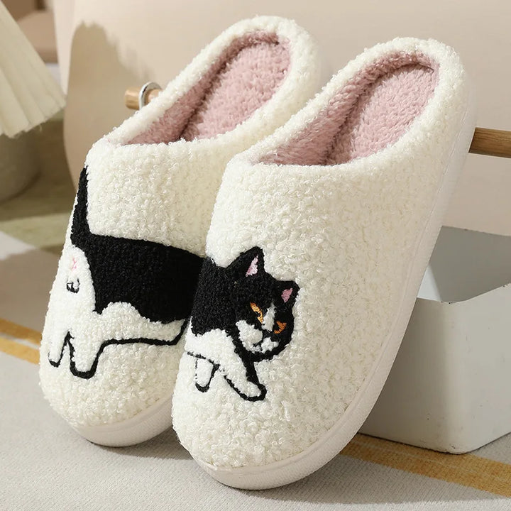 Ciabatte indoor donna 2025 – con bassotto o gatto ricamato suola antiscivolo