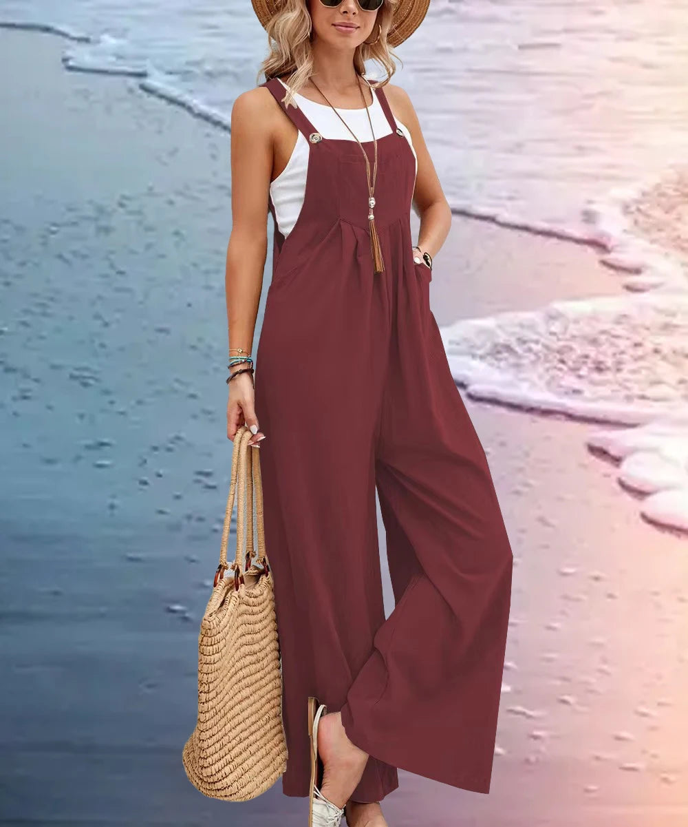 Salopette donna larga a gamba ampia – oversize casual elegante