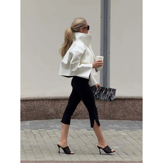 Giacca Donna Effetto Pelle Vintage con Zip - immagine 39