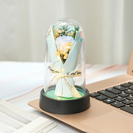 Rosa Eterna Illuminata LED in Cupola di Vetro – Decorazione & Regalo Romantico