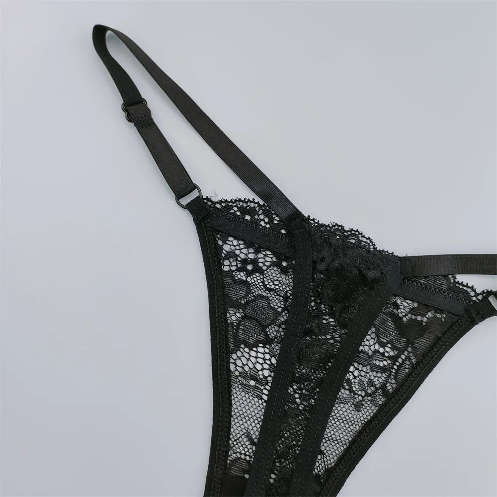 Set 3 Perizomi in Pizzo Trasparente Donna– Sexy Regolabile