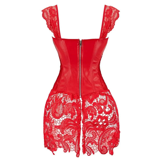 Vestito Corsetto Donna Sexy – Abito Gothic con Gonna in Pizzo