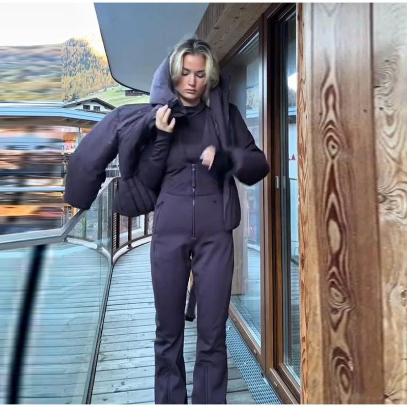 Tuta invernale donna con zip o giacca, diverse versioni