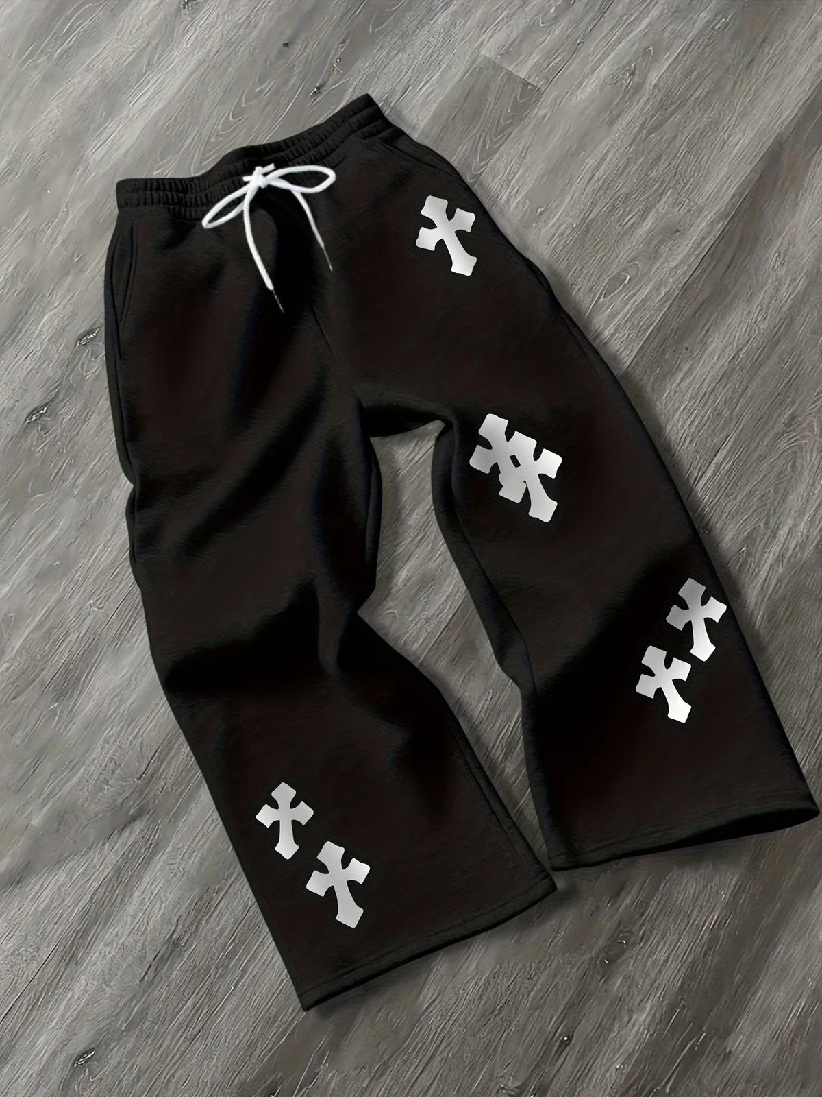 Pantaloni Baggy Uomo con Stampa Grafica e Coulisse - immagine 12