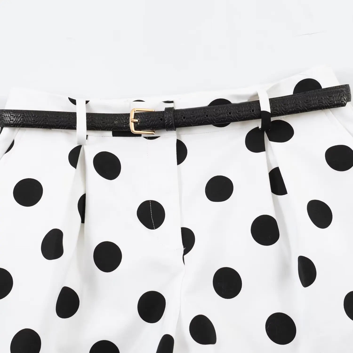 Shorts Donna a Pois Vita Alta – Pantaloncini Estivi Casual Chic
