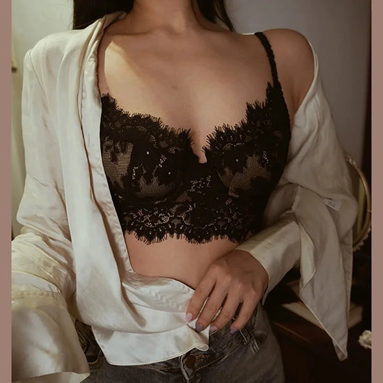 Reggiseno Sexy in Pizzo Backless – Bra French Strappy, Intimo Donna Elegante