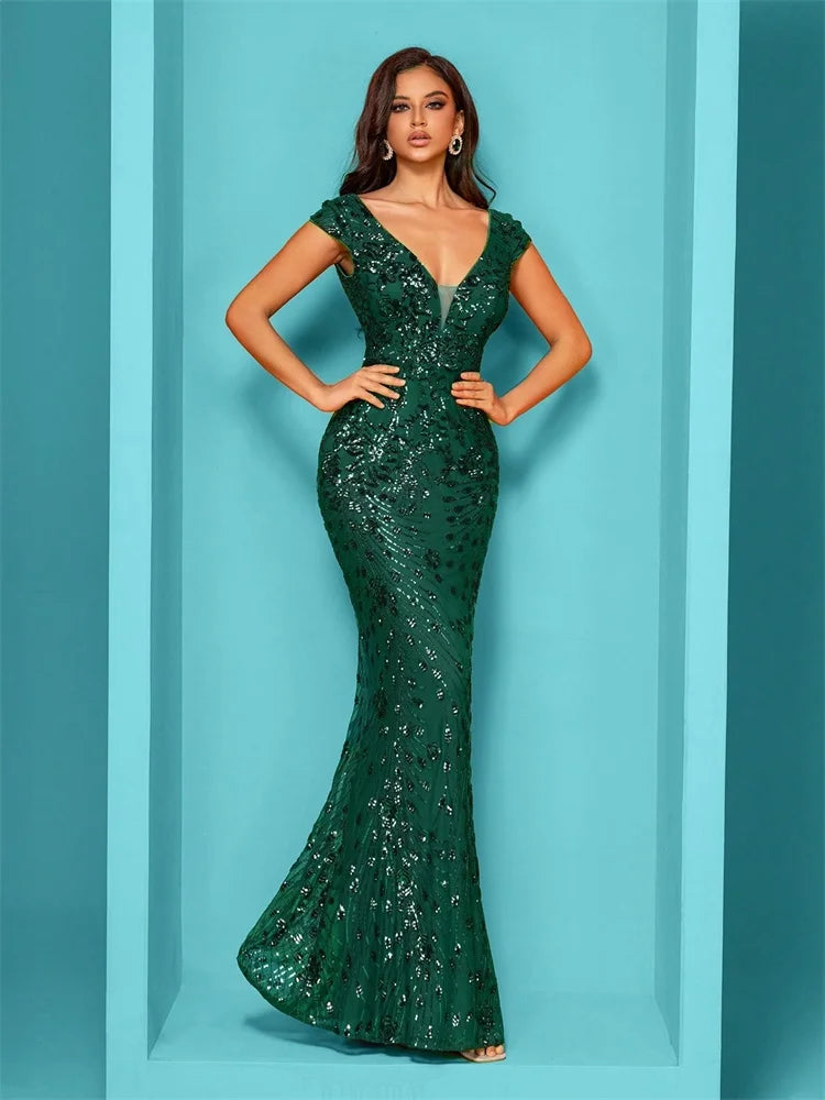 Abito Mylly Lungo Elegante – Dress Cerimonia con Paillettes per Damigelle e 18°