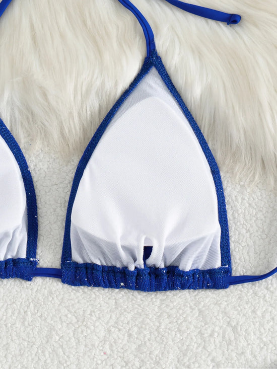 Bikini Nero con Paillettes – Costume Sexy Push Up Brillante