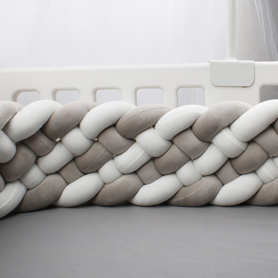 Paracolpi Culla Treccia Intrecciata 300 cm – Cuscino Nodo Protettivo per Lettino Neonati