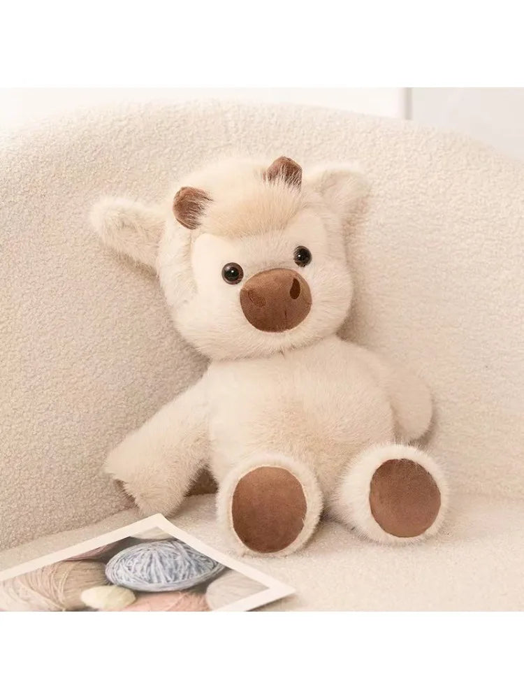 Cute Highland Calf Doll Running Little Cow Su 45cm Plush Toy Companion Toy Holiday Gift Decorative Ornament In Stock