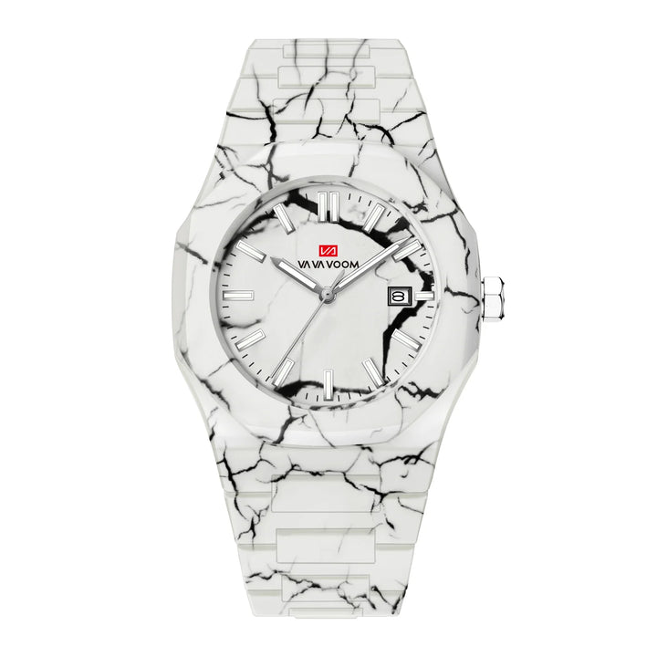 Orologio da Uomo Elegante con Quadrante Marmo – Impermeabile, Calendario e Lancette Luminose