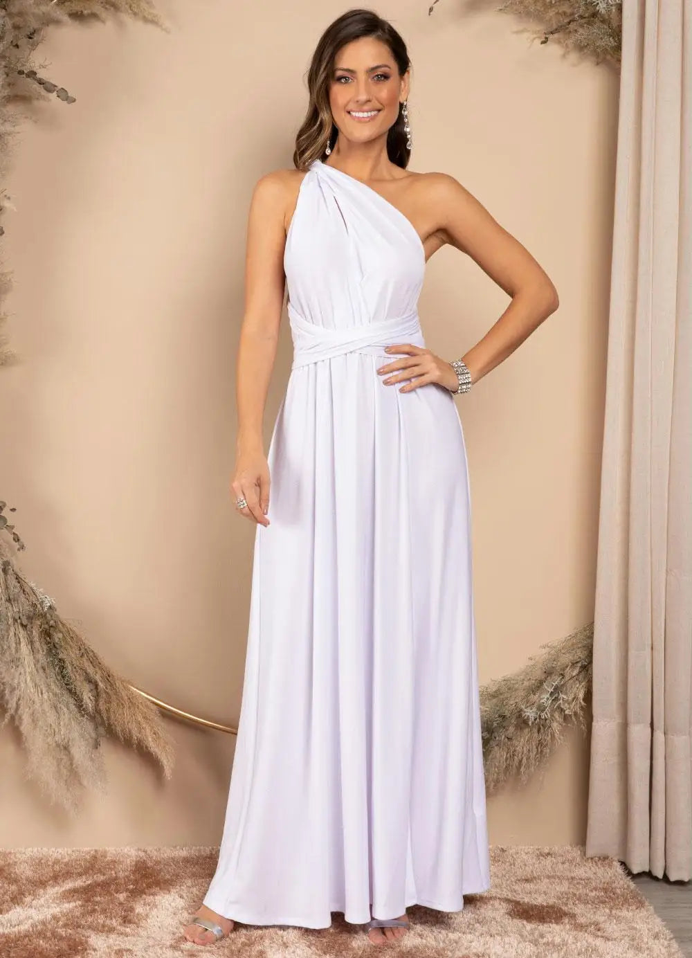 Abito Lungo Multiway Donna con Scollo a V – Vestito Trasformabile Elegante