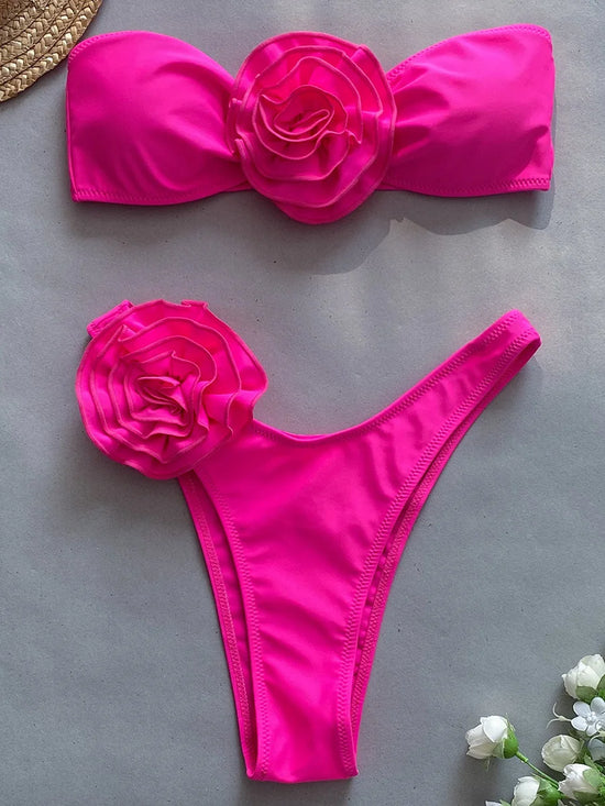 Bikini brasiliano 3D con fascia bandeau – Donna Sexy e Chic