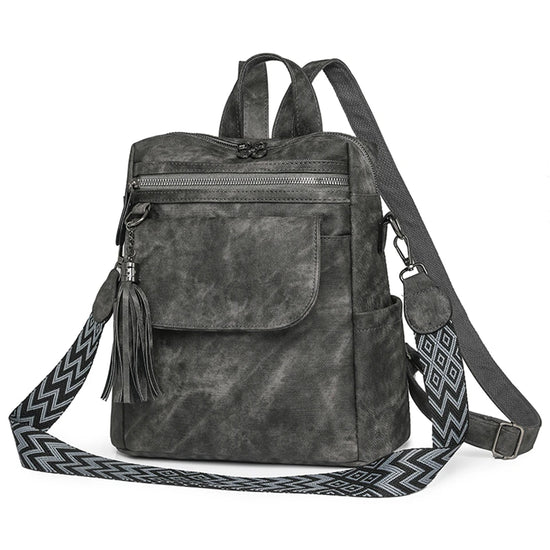 Zaino donna grande capacità in pelle simil-cuoio – daypack fashion da viaggio e scuola, backpack solid colour per ragazze