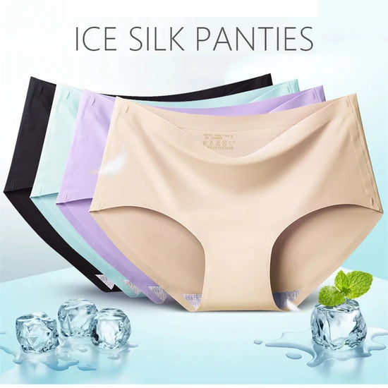 Set 9 pezzi perizomi donna seamless in ice-silk – mid-rise, mutandine traspiranti comfort quotidiano taglie grandi