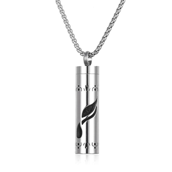 Collana diffusore profumo in acciaio – Aromaterapia wearable argento con spugnetta interna