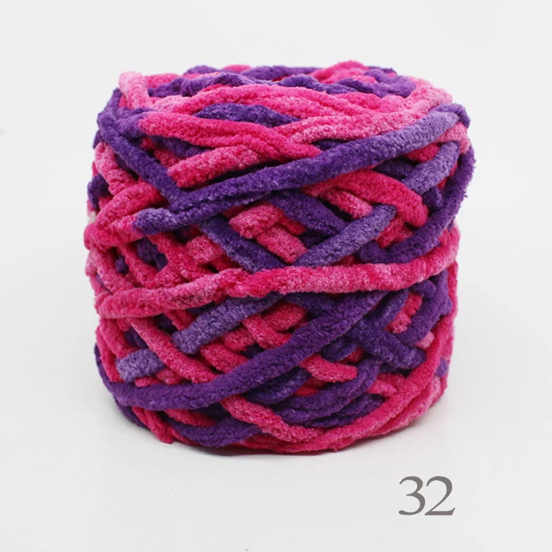 Set 4 pezzi filato chenille cotone 400 g – morbido “ice strip” per coperte, sciarpe e lavori fai-da-te
