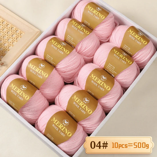 Set 500 g Filato Lana Medio-Spesso – 10 Gomitoli per Maglieria e Uncinetto