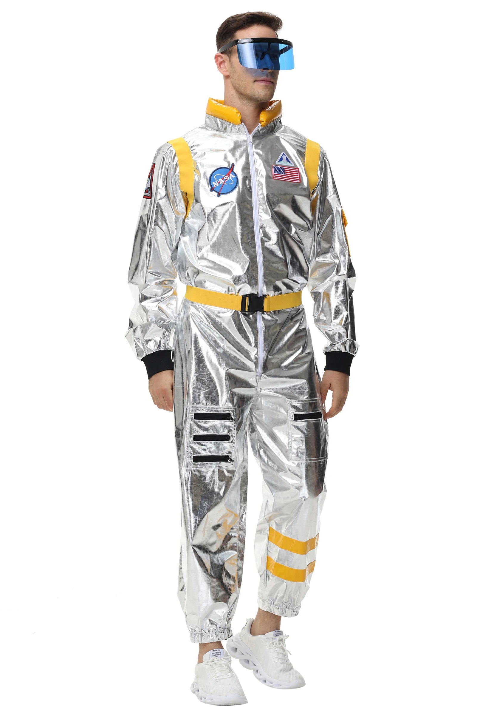 Costume Astronauta Argento per Adulti – Tuta Spaziale Cosplay per Carnevale e Halloween