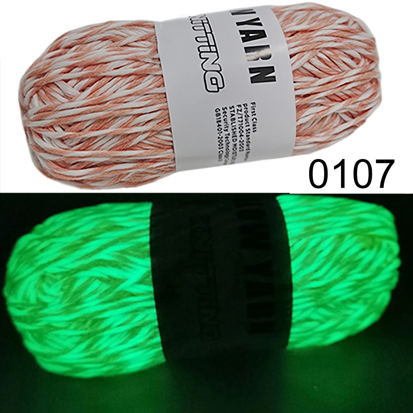 Filato luminoso in poliestere da 2 mm – Ideale per maglioni e cappelli che brillano al buio