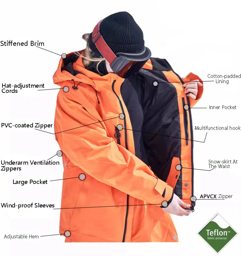 Completo sci e snowboard unisex con giacca e pantaloni