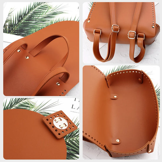 Kit Zaino / Borsa con Base in Ecopelle e Uncinetto – Fai-da-Te Borsa Unica