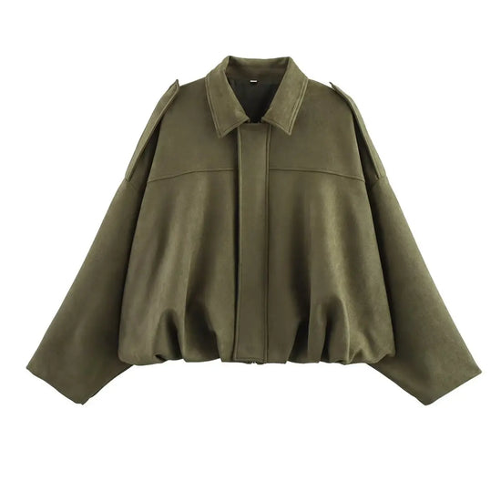 Giacca Bomber Oversize  Donna Stile Vintage – Giubbotto Elegante e Morbido per Occasioni Speciali