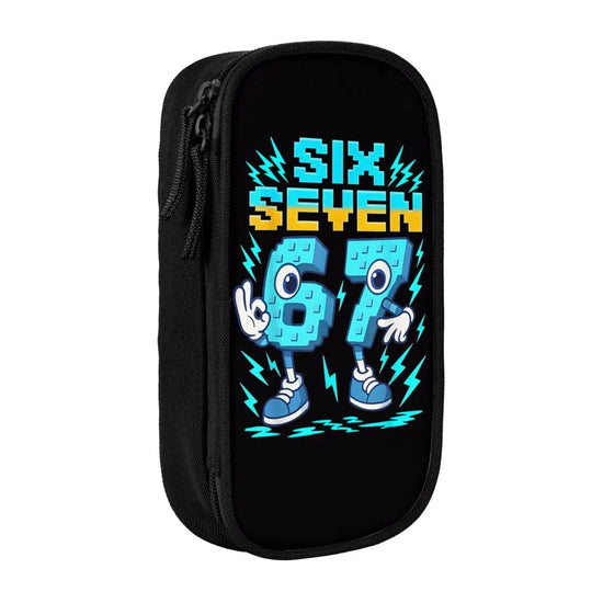 Meme 6 7 Six Seven Italian Steal A Brainrot 67 Pencil Case Canvas Pencil Box Child Vintage College School Pencil Cases Supplies