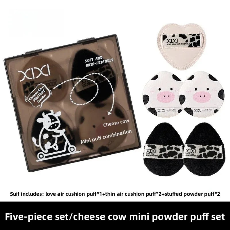 Set 5 spugnette makeup ultra morbide “cheese cow” – compatibili dry & wet