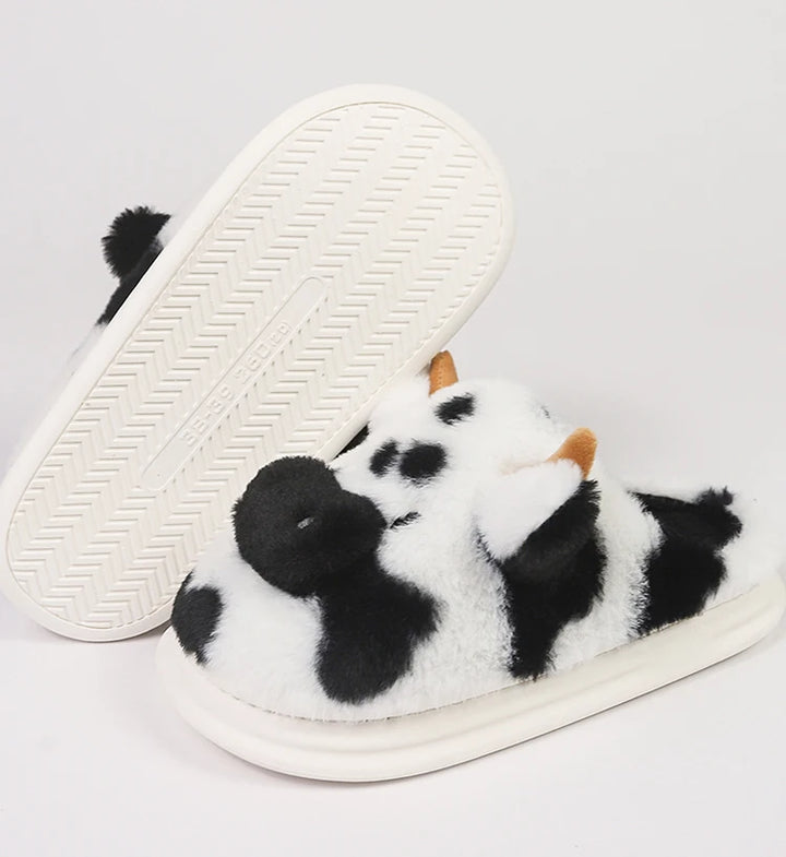 Pantofole Mucca Donna in Peluche – Ciabatte Calde da Casa