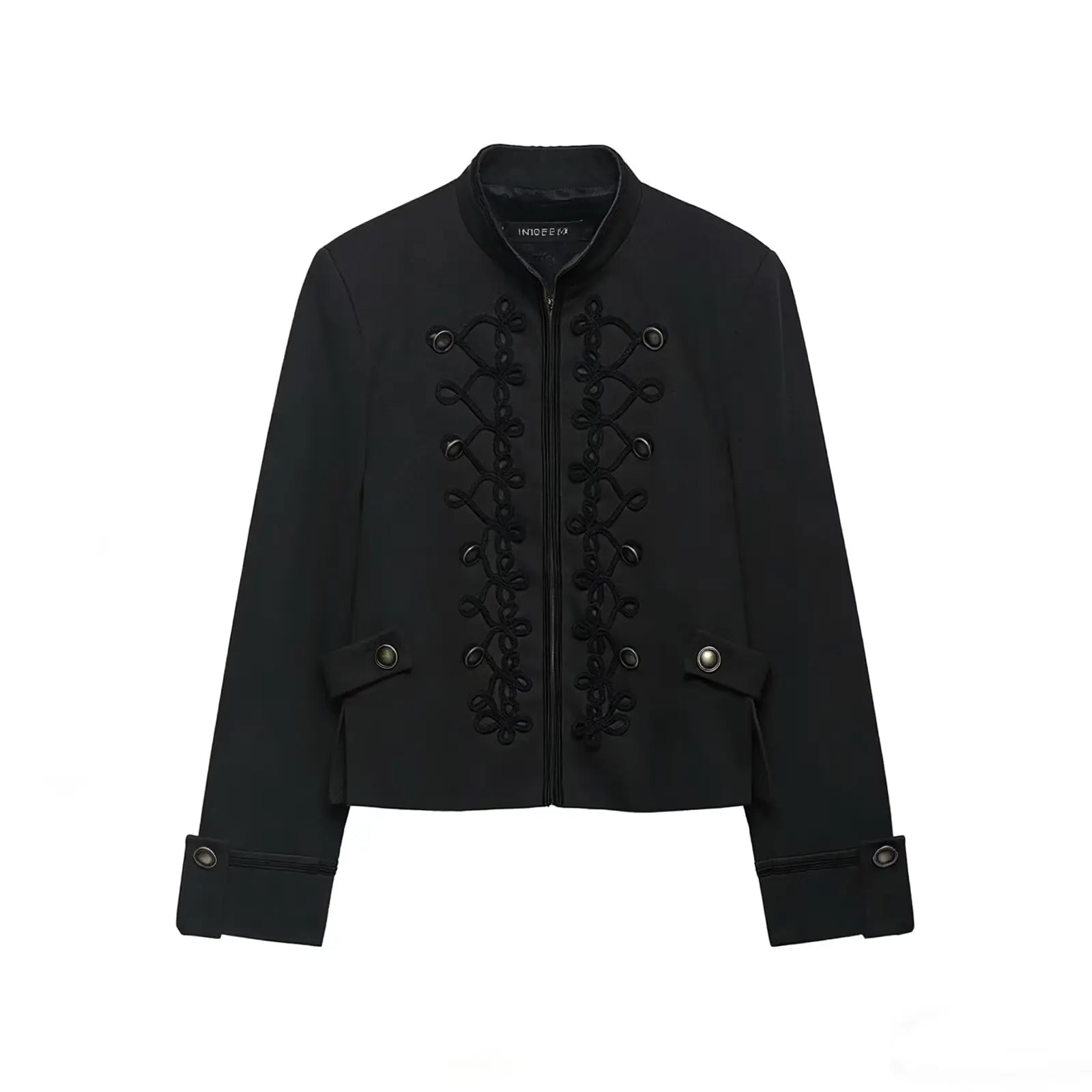 Giacca Elegante Donna Ricamata – Blazer Nero da Sera