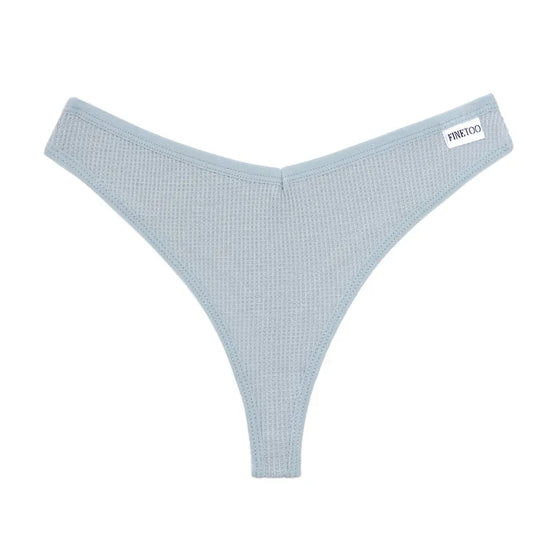 Set 3 pezzi perizomi donna G-string in cotone waffle a vita bassa – underwear sexy comfort quotidiano