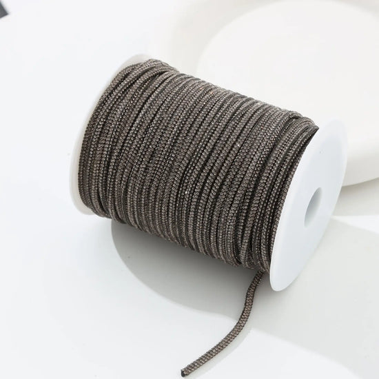 Corda in Cotone con Strass in Vetro 4 mm – 5 Metri Applicabile con Ferro o Cucitura per Abiti, Borse e Scarpe