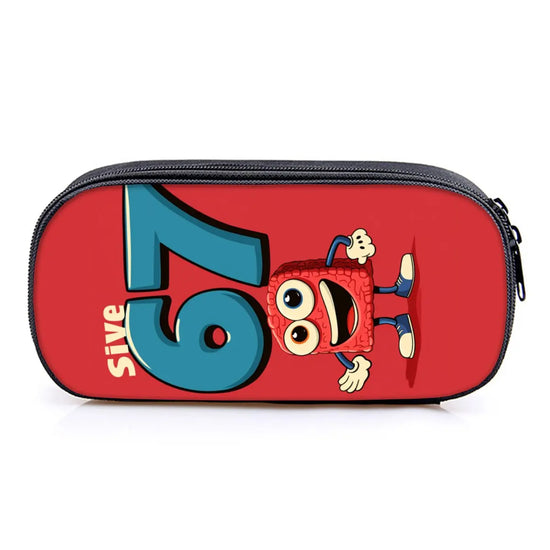 Hot Sales Colorful Number 67 Print Layered Pencil Case Quality 2D Flat Cartoon Pen Bag Best Gift for Boys/Girls School Supplies