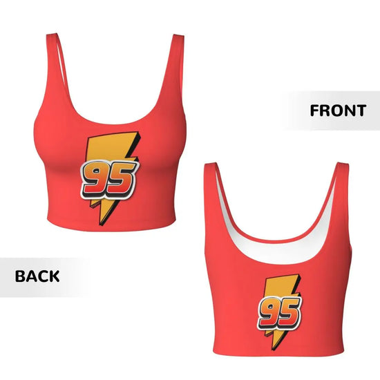 Maglia cars SaettaMcQueen Donna | Cartoon Fitness Crop Top Cars